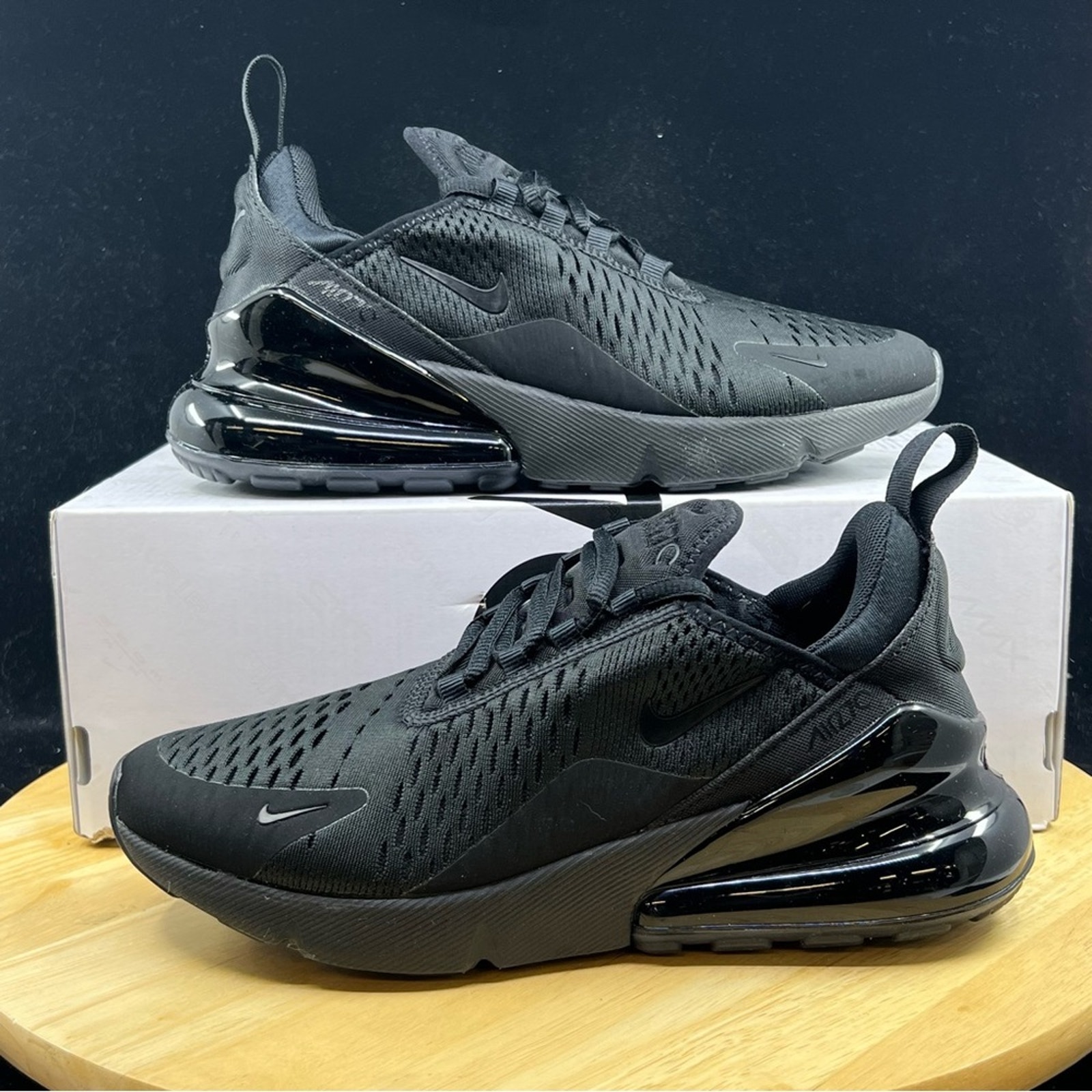 Nike Air Max 270 Triple Black Men's Sneakers Size 10 Black Ah8050-005 New